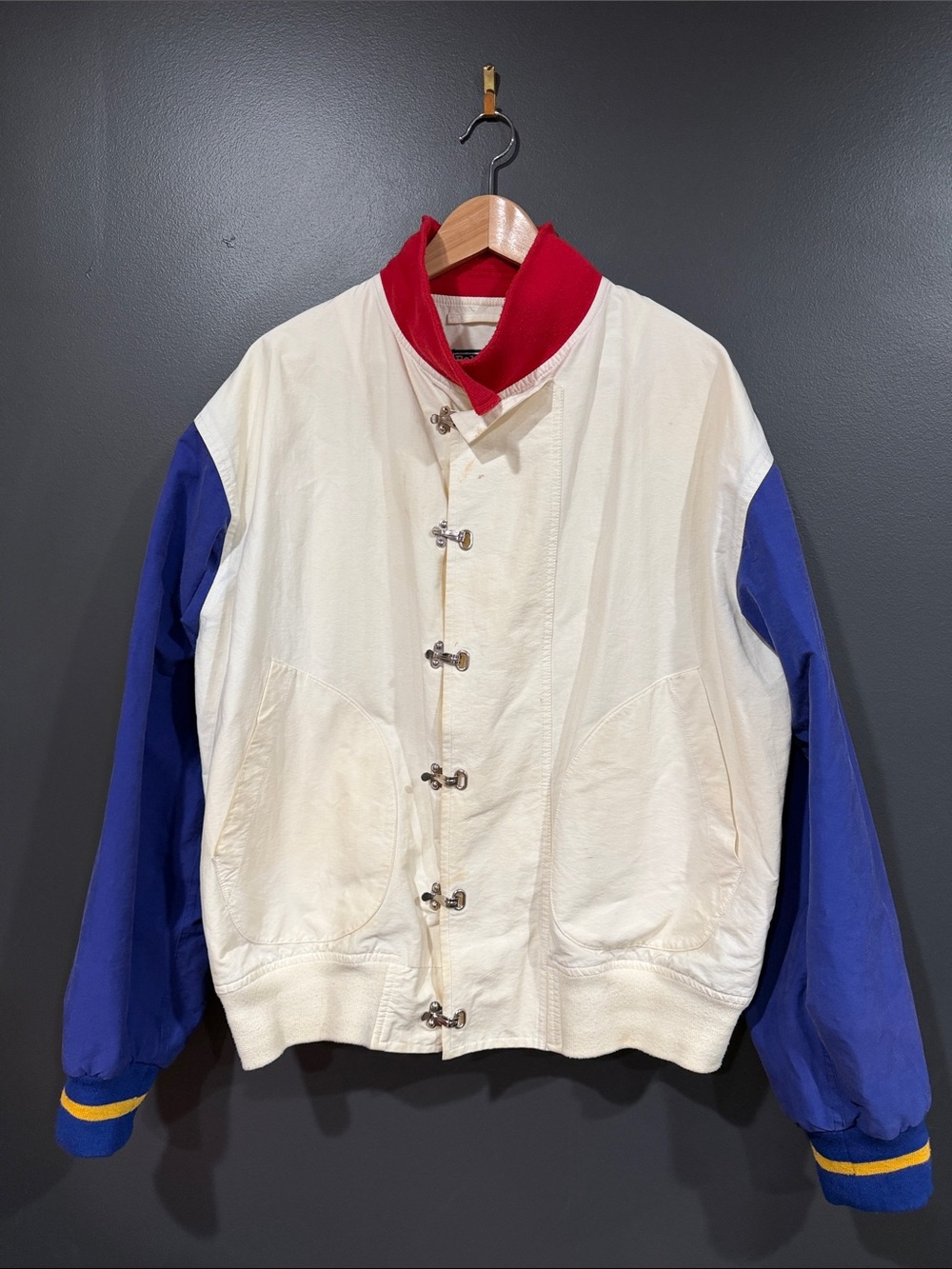 Vintage Polo Ralph Lauren Deck Jacket Mens Large White Lobster Clasp Jacket 90s
